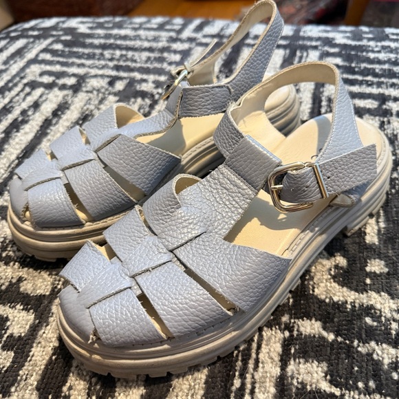 Sesto Meucci Blue Platform Sandals - Picture 2 of 7